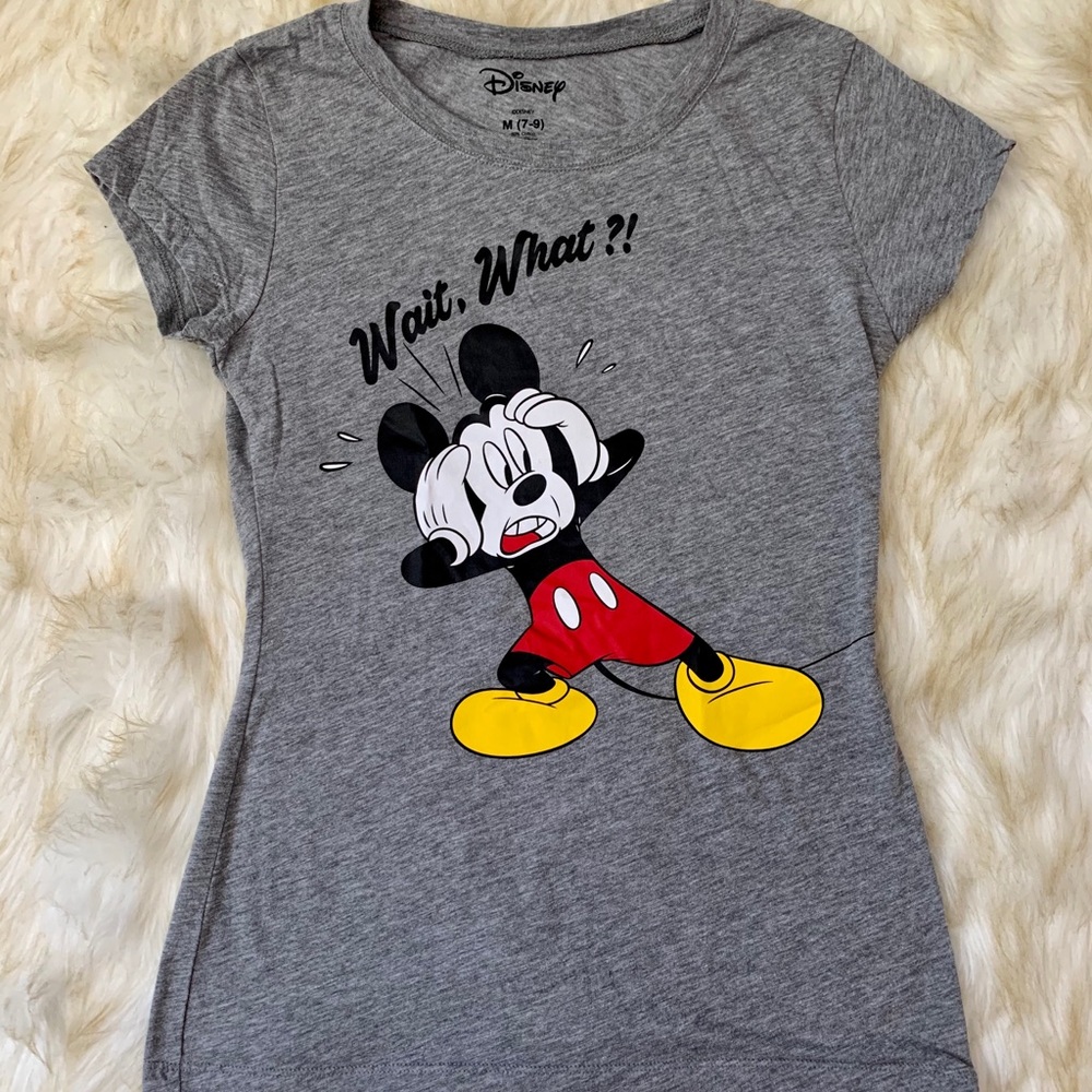 Disney Mickey Mouse “Wait, What?!” Grey T-Shirt